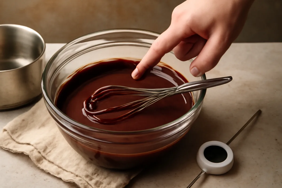 Come temperare la glassa a specchio al cioccolato: la prova del dito che non mente