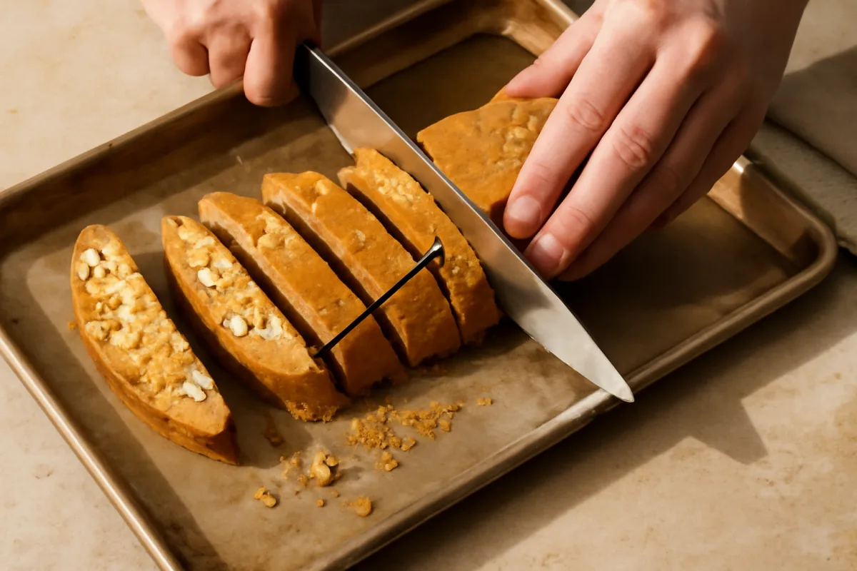 Come tagliare i cantucci dopo la prima cottura: l'angolo che evita le briciole